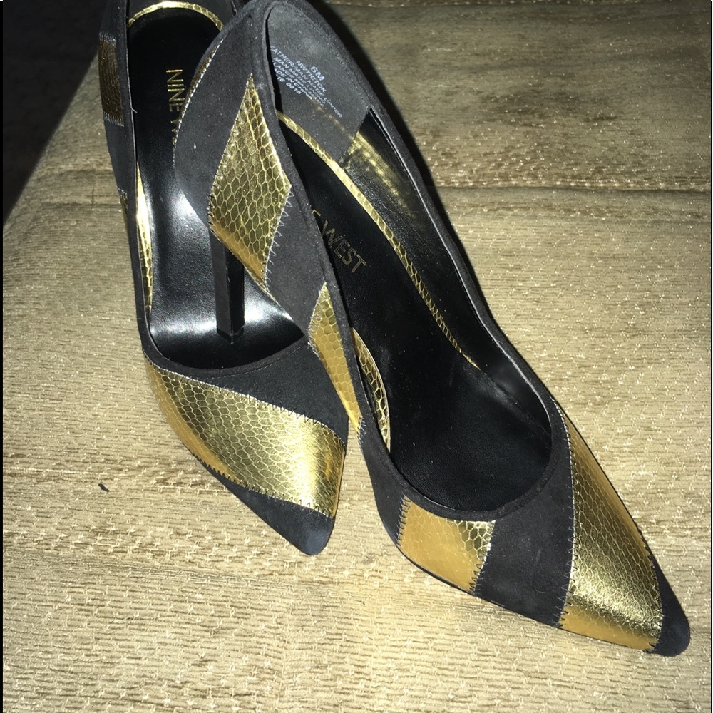 Black and Gold Heels